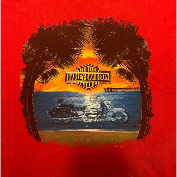 Red Harley Davidson Myrtle Beach South Carolina T-Shirt - Picture 5 of 7